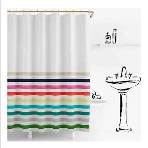 Kate Spade Candy Stripe Shower Curtain Cotton